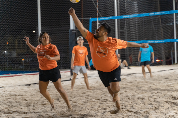Beach-Volleyball E&L Sports Strandvolleyball orange/gelb/grün Größe 5 